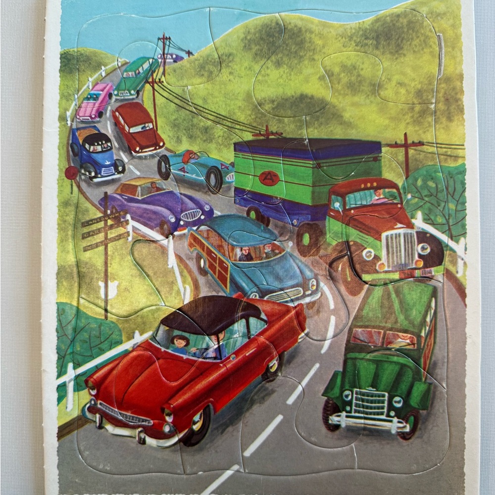 Colorful Vintage Car Puzzle for Kids
